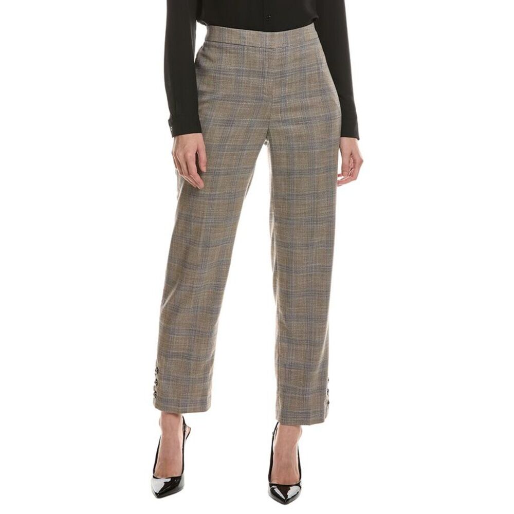 Anne Klein Womens Straight Ankle Pant, Brown